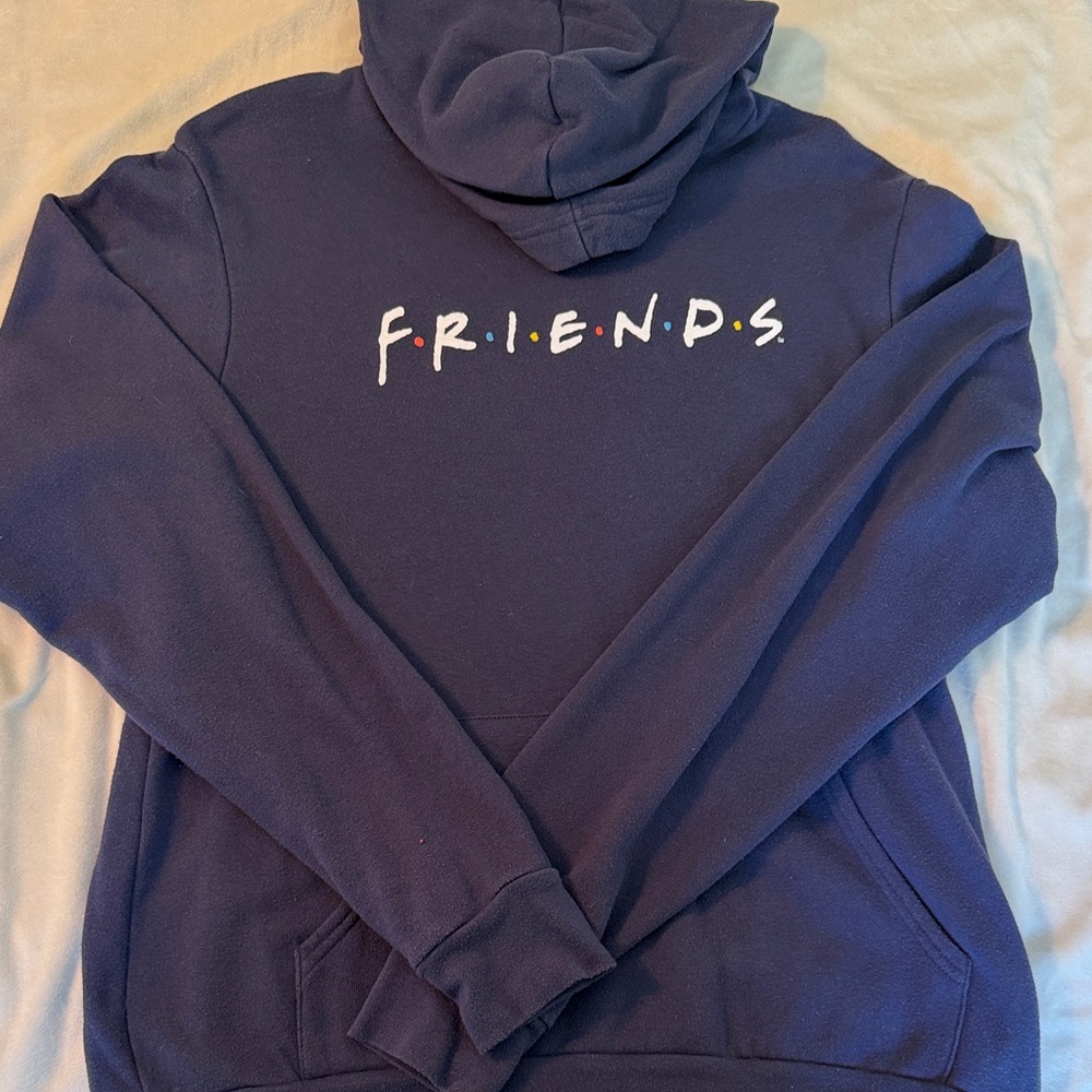 FRIENDS Navy Zip-Up Hoodie with Multicolor Logo